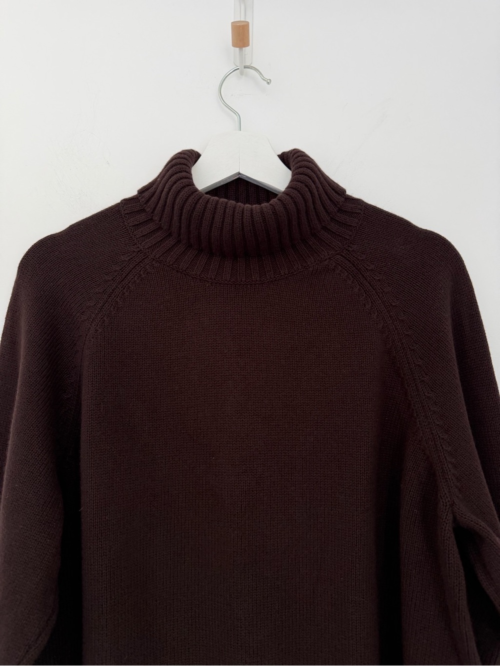 Donni Cotton Cashmere Turtleneck Sweater Brown Espresso - Picture 8 of 12